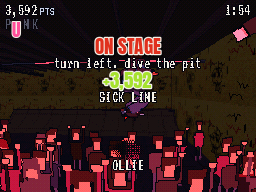 Basement Show in NO COMPLY: on stage above the crowd, about to dive the pit.